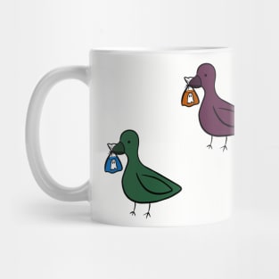 Ducks holding ghost in bag #1 Mug